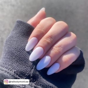 Simple White Almond Nails