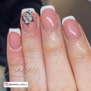 Spring Designs For Acrylic Nails With A Butterfly