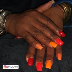 Spring Nails Pinterest In Tones Of Red, Orange And Yellow