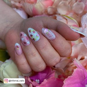 White And Pink Nail Designs With Fancy Designs