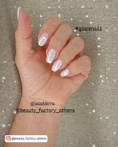 White Coffin Shaped Nails Without Any Design