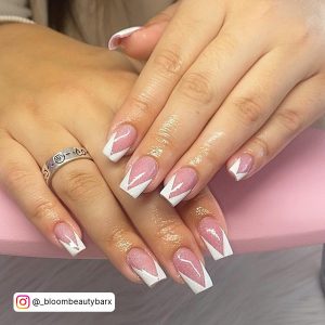 White French Nail Designs With Unique Tips