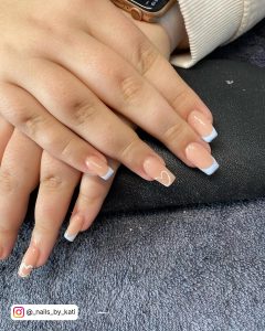 White Heart On Nails With Peach Base