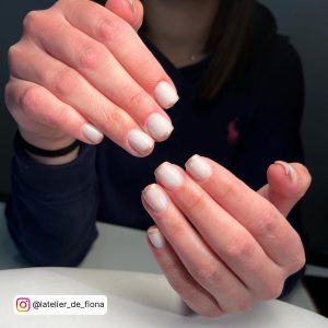 White Nails With Gold French Tips