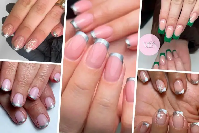 Stunning French Tip Nails With Silver