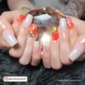 Acrylic Coffin Fall Nail Designs With Stars