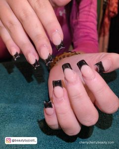 Acrylic Nail Designs Black In Coffin Shape