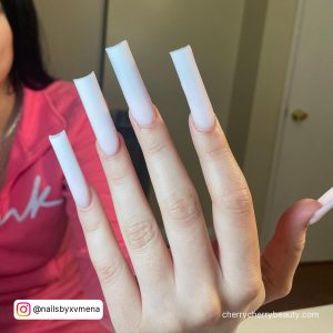 Acrylic Nails Clear Pink In Square Shape