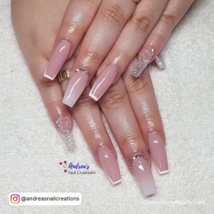 Acrylic Nails Long Coffin In Pink