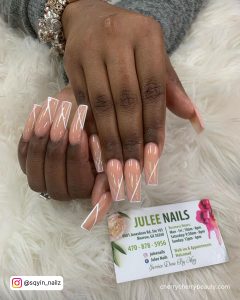 Acrylic Nails With White Outline That Goes With All Outfits