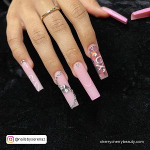 Baddie Coffin Shaped Nails With Initials