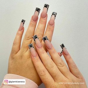 Black And White Nails Acrylic For Tips