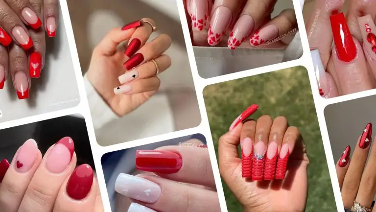 red valentines nails