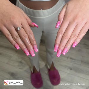 Cute Pink Acrylic Nails With Light Pink Tips