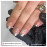 French Tip Nails With Silver Touch