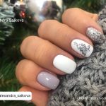 Gray And White Nail Ideas Infront Of A Tree