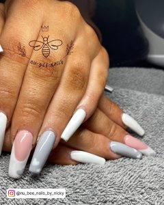Gray And White Nails For Parties