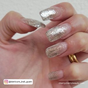 Grey And Silver Ombre Nails In Square Shape