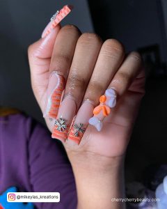 Long Acrylics Nails With Embellishments