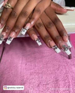 Long Square Acrylic Nail Designs With White Tips