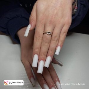 Long White Matte Nails Radiating Elegance