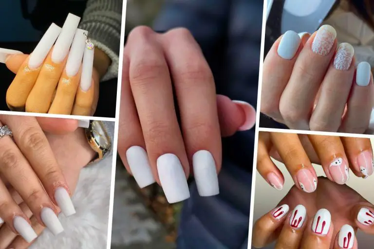matte white nails