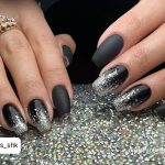 Nail Designs With Black And Silver In Matte Finish
