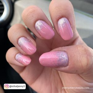 Ombre Nails Pink And Silver For Date Nights