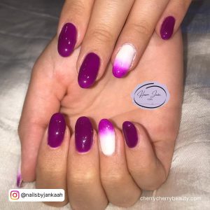 Ombre Nails White And Purple For A Creative Look