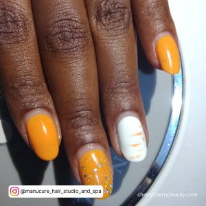 Orange And White Nail Art For An Everyday Look