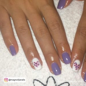 Pastel Purple And White Nails For An Everyday Look