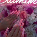 Pink Acrylic Nail Ideas In Square Shape