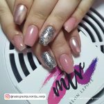Pink And Silver Nail Ideas In Square Shape