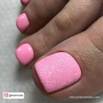 Pink And Silver Toe Nail Designs For A Sparkly Effect