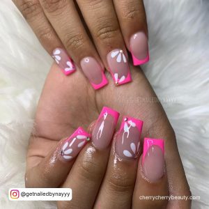 Pink And White Flower Nail Designs For A Chic Look