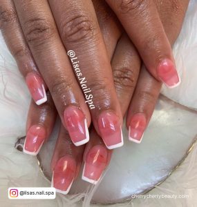 Pink Nails With White Outline For A Fun Look