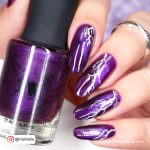 Purple And White Nail Designs In Metallic