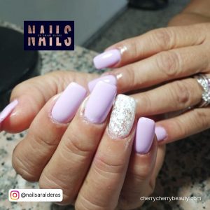 Purple And White Wedding Nails For A Perfect Look