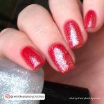 Red And Silver Nail Designs On Square Nails