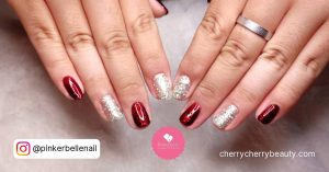 Red And Silver Nails For Prom Ideal For Young Girls