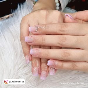 Short Acrylic Nails Ideas With Pink Ombre Effect