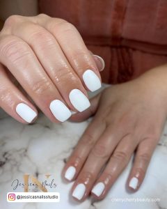 Short White Matte Acrylic Nails Easy To Do At Home