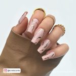 Silver Coffin Nails With Swirls