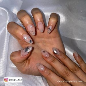 Silver Metal Nails With Stars