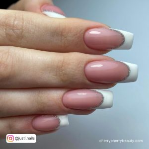 Silver Nail Tips With White