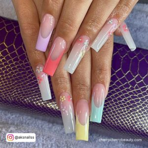 Trendy Popular Acrylic Nails Coffin In Different Colors
