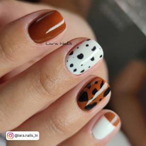 White And Brown Nail Designs For A Daily Look