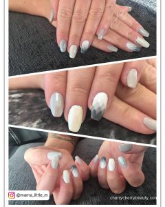 White And Gray Nails For An Elegant Look