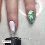 White And Green Nail Designs For A Unique Look