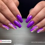 White And Purple Nail Designs In Square Shape